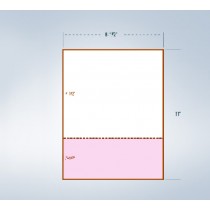 8-1/2 x 11" Pink & White Paper With 1 Horizontal perf @ 3-1/2"