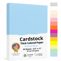 8-1/2 x 11" Letter, 67 Lb. Cover Card Stock, Pastel Blue