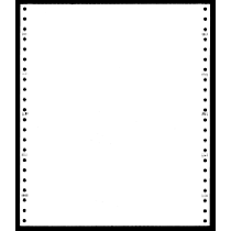 9-1/2 x 11" Pin Feed Paper 15# White, 2 Part, No Side Perfs