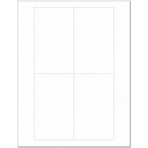 8-1/2 x 11  Laser Cards 4 Up  - White  