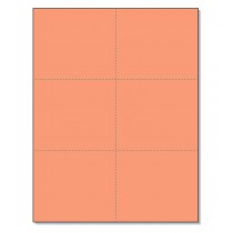 8-1/2 x11 Laser Cards 6 Up - Salmon