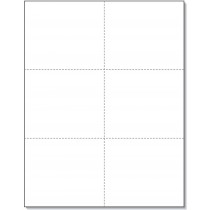 8-1/2 x11 Laser Cards 6 Up - White