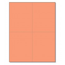 8-1/2 x11  Laser Cards  4 Up - Salmon