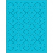 8-1/2" x 11" Blue Fluorescent 63 Labels per Sheet 1" Round 