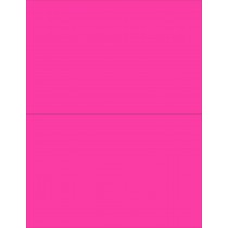 8-1/2" x 11" Fluorescent Pink 2 Labels per Sheet 8-1/2" x 5-1/2"