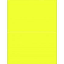 8-1/2" x 11" Fluorescent Yellow 2 Labels per Sheet 8-1/2" x 5-1/2"