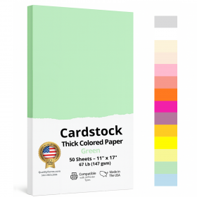 11 x 17" Ledger, 67 Lb. Cover Card Stock, Green