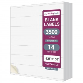 8-1/2" x 11" 14 Labels per Sheet 4-1/4" x 1-1/2" Each Label