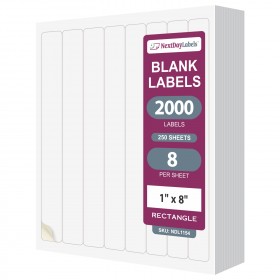 8-1/2" x 11" 8 Labels per Sheet 1" x 8" Each Label