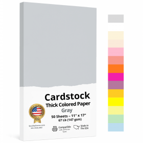 11 x 17" Ledger, 67 Lb. Cover Card Stock, Gray