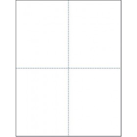 8-1/2" x 11" White Laser Cards, 4 per page Extra Heavy 