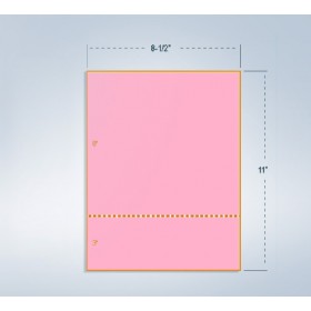 8-1/2 x 11 Pink 20# Paper 1 Horizontal Perforation @ 3" from bottom