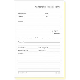 Maintenance & Repair, Request Forms, 5.5" x 8.5"