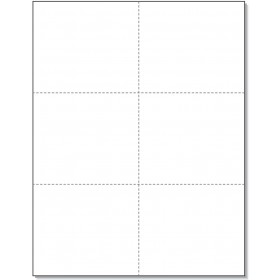 8-1/2 x11 Laser Cards 6 Up - White