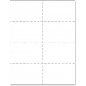 8-1/2 x 11  Laser Cards 8 Up - White  
