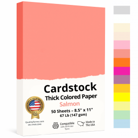 8-1/2 x 11" Letter, 67 Lb. Cover Card Stock, Salmon