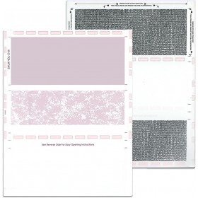 8 1/2″ x 11″ Pressure Seal Security Check Form with Maroon Void, Z Fold