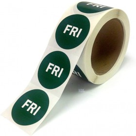2" Inventory Control/Date 500 Permanent Labels  Green “FRI” Labels  3" Core
