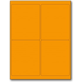 8-1/2" x 11" Orange Fluorescent 4 Labels per Sheet 4 x 5