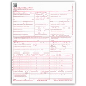 8-1/2" x11" CMS HCFA 1500, Laser Format