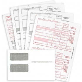 1099 MISC Forms for 2025, 4-Part Tax Forms,  25 Forms and 25 Self-Seal Envelopes.