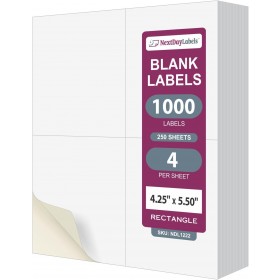 8-1/2" x 11" 4 Labels per Sheet 4.25 x 5.5 Each Label