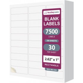 8-1/2" x 11"  30 Labels per Sheet 2.625" x 1" Each Label