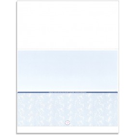 Blank Laser Bottom Check Paper, Blue