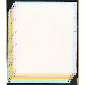 9-1/2 x 11" Continuous Paper 15# Color, 6 Part, Side Perfs
