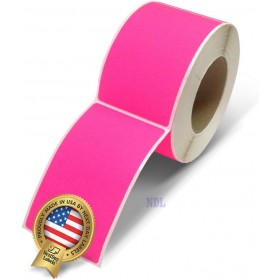 Rectangle Inventory Color Coding Labels - Pink - 3 x 5