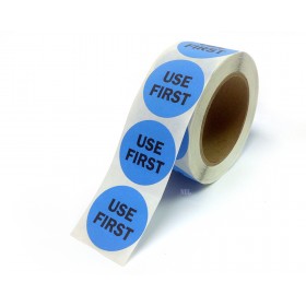 2" Inventory Control/Date 500 Permanent Labels  Blue“Use First” Labels  3" Core