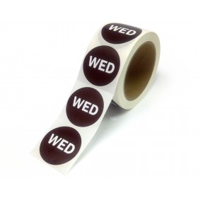 2" Inventory Control/Date 500 Permanent Labels  Brown “Wed” Labels  3" Core