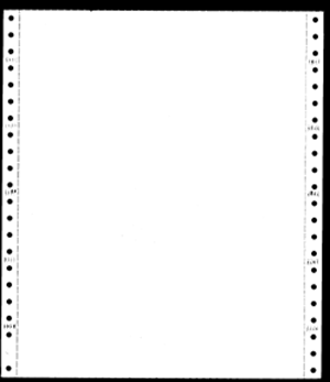 9-1/2 x 11" Continuous Paper  18# White, 1 Part, Side Perfs