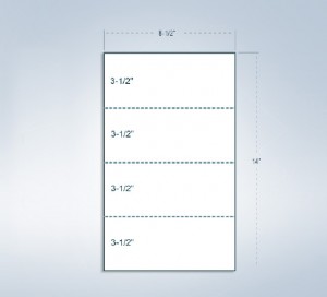 8-1/2 x 14" 24# Perforated Paper, 3 Horz. perf  @ 3-1/2 & 10-1/2"