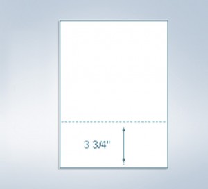 8-1/2 x 11" 24# Perforated Paper, 1 Horizontal Perforation at 3-3/4