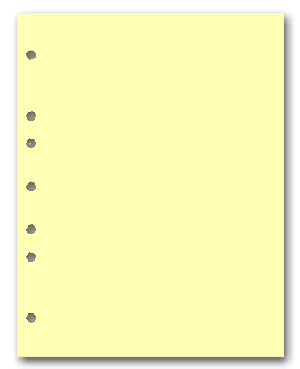 Canary Paper With 5 Holes on Left