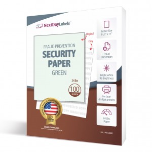 Security Paper,1 Part, Light Green
