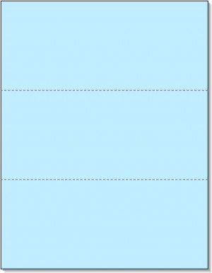 8-1/2 x 11 20# Blue Paper 2 Horizontal Perforations @ 3-2/3 & 7-1/3 from bottom 