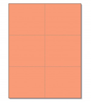8-1/2 x11 Laser Cards 6 Up - Salmon