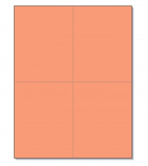 8-1/2 x11  Laser Cards  4 Up - Salmon