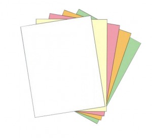 8-1/2 x 11" Laser Carbonless 5 Part Paper