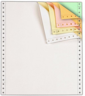 9-1/2 x 11" Continuous Paper 15# Color, 5 Part, Side Perfs