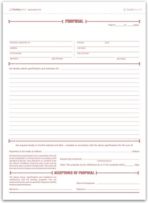 Proposal Form, Carbonless, 8 1/2 X 11"