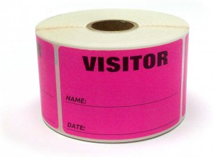3" x 2" Labels Pass 500 Labels  Pink “Visitor ” Labels  1" Core