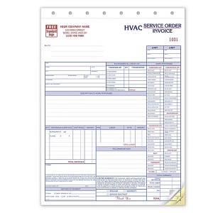 HVAC Service Work Order,  Form and invoice D