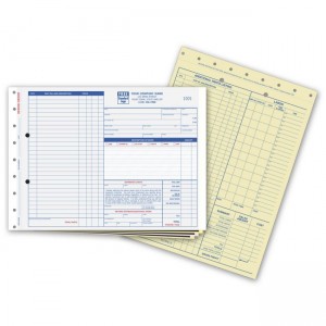 Garage Repair Orders - Large with Side-Stub and Carbons, 11 X 8 1/2"