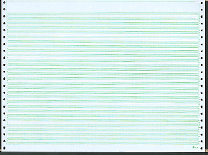 14-7/8 X 11" Continuous Paper Paper 15#  6" Green Bar HL, 1 Part, No Side Perfs
