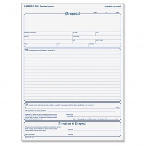 Proposal Form, Carbonless, 8 1/2 X 11"