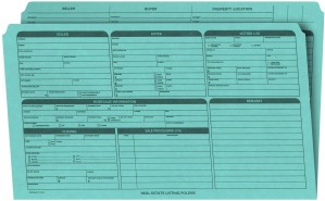 Real Estate Folder, Right Panel List, Legal Size, Blue