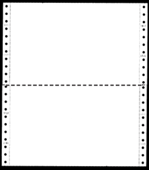 9-1/2 x 5-1/2" Continuous Paper, 20# White, 1 Part, Side Perfs